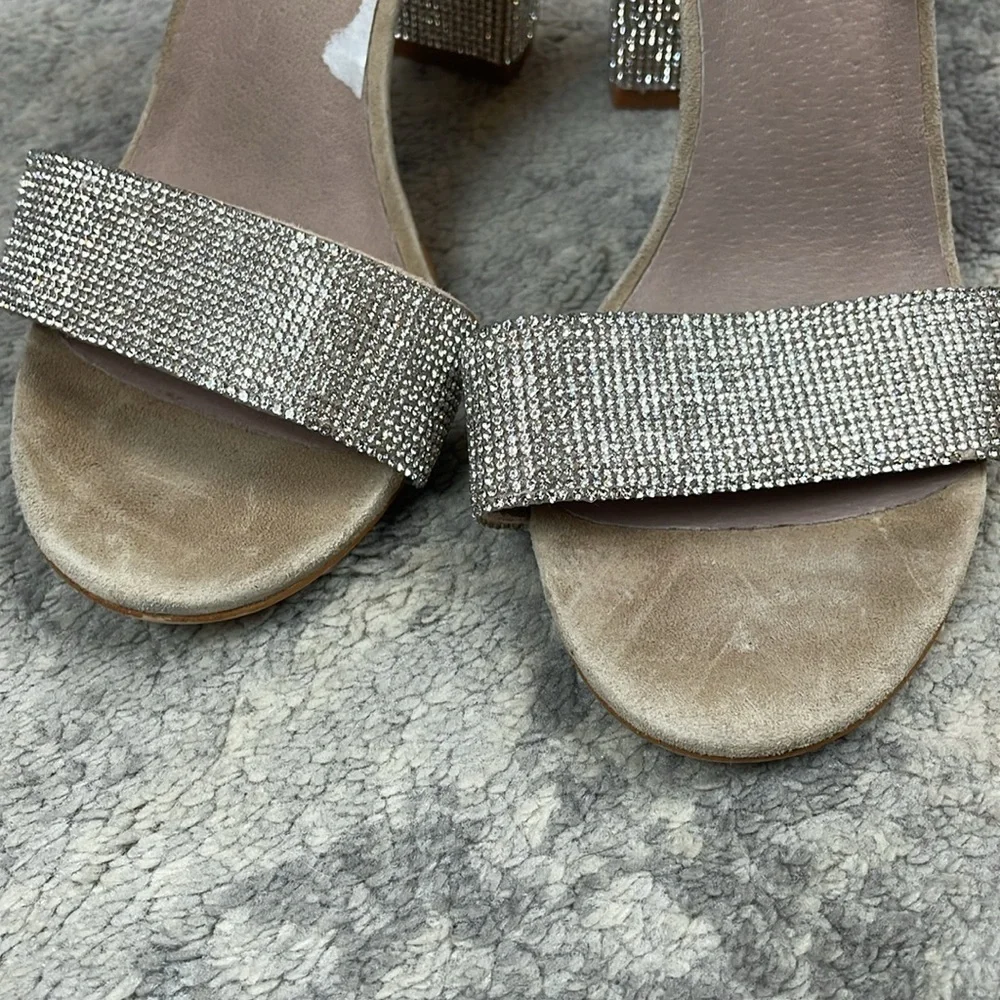 Jeffrey Campbell Kassidy Heels Sparkle Crystals Silver Party Glam NYE Sz 7
